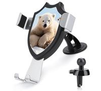 FekiLoot Cute Polar Bear Animals Car Phone Mount for Dashboard/Vent/Windshield Auto-Clamping Gravity Sensor Truck Stand Cradle 90° Rotation Phone Holder Fits 4-6" Phones