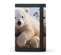 FekiLoot Cute Polar Bear Animals Trifold Wallet Slim Minimalist Front Pocket Men's Passcase Wallet Credit Card Holder
