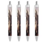 FekiLoot Cute Pug Ballpoint Pens Retractable Ball Point Pens Smooth-Flowing Black Ink 0.5mm Writing Pen Black Ink Pen for Men Women 4 PCS