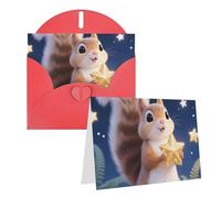 FekiLoot Cute Squirrel Star Blank Cards With Envelopes 4x6,Diy Greeting Cards Heavyweight Folded Greeting Cards Wedding Birthday Invitations Baby Shower Thank You Cards For All Occasions