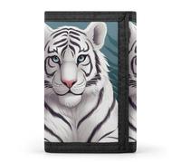FekiLoot Cute White Tige Trifold Wallet Slim Minimalist Front Pocket Men's Passcase Wallet Credit Card Holder