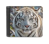 FekiLoot Cute White Tiger Wallet Large Capacity Slim Bifold Wallet with Multiple Card Slots PU Leather Men Purse