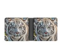 FekiLoot Cute White Tiger Wallet Slim PU Bifold Design Wallet with Multiple Card Slots Wallets Extra Capacity Pocket Wallets