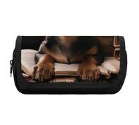FekiLoot Dachshund Book Pencil Case Portable Zipper Large Capacity Pencil Bag Handheld Multi Function Portable Pencil Pouch Organizer for Family Office Supplies