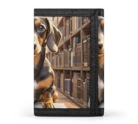 FekiLoot Dachshund Book Wallet Slim Trifold Wallets with Multiple Card Slots Credit Card Holder Pocket Coin Purse