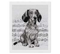 FekiLoot Dachshund Music Notes Diamond Painting Kits for Adults Full Drill Diamond Dots Art for Beginners DIY 5d Round Gem Diamond Pictures Art Kits Crafts Home Wall Decoration Gift 16"x20"
