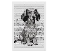 FekiLoot Dachshund Music Notes Diamond Painting Kits for Adults Full Drill Diamond Dots Art for Beginners DIY 5d Round Gem Diamond Pictures Art Kits Crafts Home Wall Decoration Gift 8"x12"