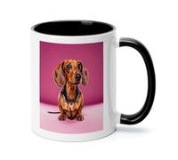 FekiLoot Dachshund Weiner Dog Coffee Mug 12oz Ceramic Coffee Cup with Handle Novelty Color Mugs Tea Cup for Home, Office & Cafe Use, Microwave & Dishwasher Safe