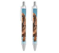 FekiLoot Dachshund Weiner Pet Dog Ballpoint Pens Retractable Ball Point Pens Smooth-Flowing Black Ink 0.5mm Writing Pen Black Ink Pen for Men Women 2 PCS