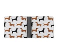 FekiLoot Dachshund Weiner Pet Dogs Wallet Slim Leather Bifold Wallet Extra Capacity Wallets with Multiple Card Slots Men Billfold