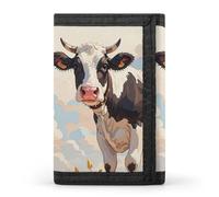FekiLoot Dairy Cow Wallet Men's Trifold Wallet Extra Capacity Credit Card Holder Cards Purse Front Pocket