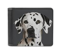 FekiLoot Dalmatian PU Leather Wallet Bifold Wallet Front Pocket Wallets Fashion Purse Slim Billfold Credit Card Holder