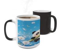 FekiLoot Dandelion Panda Color Changing Mugs Heat Sensitive Coffee Mug 11 Oz Novelty Ceramic Cup with Handle Magic Cups Temperature Changing Coffee Tumblers for Women Men Funny Gifts
