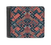 FekiLoot Dark Striped Pattern PU Leather Wallet Bifold Wallet Front Pocket Wallets Fashion Purse Slim Billfold Credit Card Holder