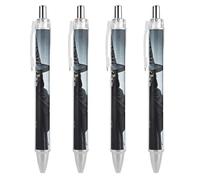FekiLoot Death Scythe Ballpoint Pens Retractable Black Ink Ballpoint Pens 0.5mm Medium Point Smooth Writing Pattern Pen with Super Soft Grip Cute Work Supplies for Men Women 4 PCS