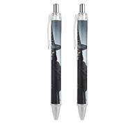 FekiLoot Death Scythe Ballpoint Pens Retractable Black Ink Ballpoint Pens 0.5mm Medium Point Smooth Writing Pattern Pen with Super Soft Grip Cute Work Supplies for Men Women 2 PCS