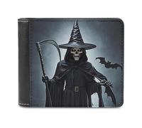 FekiLoot Death Scythe Wallet for Men Slim Bifold PU Leather Wallet Extra Capacity Wallets with Card Slots