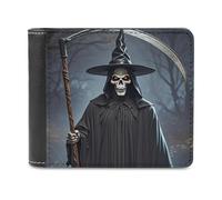 FekiLoot Death Scythe Wallet PU Leather Wallet for Men Extra Capacity Purse Bifold Wallets Stylish Credit Card Holder