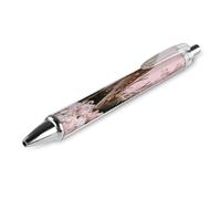 FekiLoot Deer Among Pink Cherry Blossoms Ballpoint Pens Retractable Ball Point Pens Smooth-Flowing Black Ink 0.5mm Writing Pen Black Ink Pen for Men Women 1 PCS