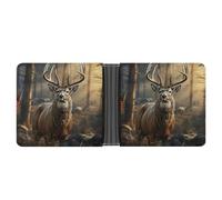 FekiLoot Deer Hunting Season Wallet Slim PU Bifold Design Wallet with Multiple Card Slots Wallets Extra Capacity Pocket Wallets