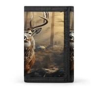 FekiLoot Deer Hunting Season Wallet Slim Trifold Wallets with Multiple Card Slots Credit Card Holder Pocket Coin Purse