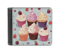 FekiLoot Delicious Cupcakes Wallet Fashionable Slim Leather Wallet with Multiple Card Slots And Hidden Compartments Wallets