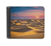 FekiLoot Desert Landscape Wallet Large Capacity Slim Bifold Wallet with Multiple Card Slots PU Leather Men Purse