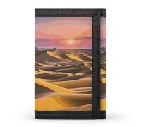 FekiLoot Desert Landscape Wallet Slim Trifold Wallets with Multiple Card Slots Credit Card Holder Pocket Coin Purse