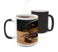 FekiLoot Desert Scorpion Eclipse Color Changing Mugs Heat Sensitive Coffee Mug 11 Oz Novelty Ceramic Cup with Handle Magic Cups Temperature Changing Coffee Tumblers for Women Men Funny Gifts