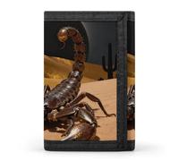 FekiLoot Desert Scorpion Eclipse Slim Wallet Trifold Wallet Credit Card Holder Wallets Stylish Money Clip for Men Women