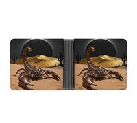 FekiLoot Desert Scorpion Eclipse Wallet for Men Slim Wallets for Men Small Wallets Woman Leather Card Holder Wallet