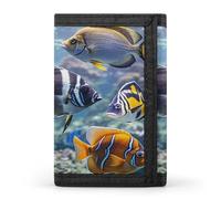 FekiLoot Different Fish Men's Wallet Extra Capacity Trifold Wallet Thin & Stylish Trifold Card Holder with ID Window