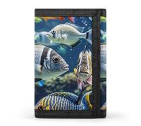 FekiLoot Different Fish Wallet Men's Trifold Wallet Extra Capacity Credit Card Holder Cards Purse Front Pocket