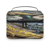 FekiLoot Different Types of Lizard Makeup Bag Large Capacity Travel Cosmetic Bag Lightweight Hand-held Toiletry Bags Portable Cosmetic Pouch Cute Make Up Pouch for Women