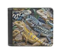FekiLoot Different Types of Lizard Wallet Large Capacity Slim Bifold Wallet with Multiple Card Slots PU Leather Men Purse