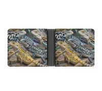 FekiLoot Different Types of Lizard Wallet Slim PU Bifold Design Wallet with Multiple Card Slots Wallets Extra Capacity Pocket Wallets