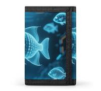 FekiLoot Digital Holographic Fish Slim Wallet Trifold Wallet Credit Card Holder Wallets Stylish Money Clip for Men Women