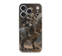 FekiLoot Dino Knight Rider for iPhone 17 Case Full Camera Protection TPU Slim Shockproof with Anti-Fingerprint Phone Cover Transparent