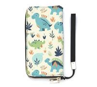 FekiLoot Dinosaur Pattern Long Wallet Large Capacity Zipper Purse Ladies Multi-card Slot Coin Phone Travel Pocket
