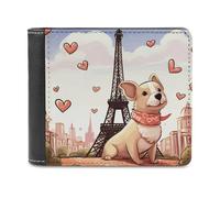 FekiLoot Dog And Eiffel Tower Wallet Fashionable Slim Leather Wallet with Multiple Card Slots And Hidden Compartments Wallets