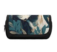 FekiLoot Dog in Leaves Pencil Case Office Pencil Box Large Capacity Pencil Box Pouch Holder Double Zipper Pencil Case Use to Organize Desktop And Plan Space Home Office