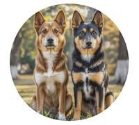 FekiLoot Dogs Sitting Together Seat Cushion Memory Foam Seat Cushion Soft Comfort Round Chair Pad Detachable Anti-Slip Stool Cushion Home Decor Chair Cushion for Kitchen Office
