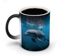 FekiLoot Dolphins in The Ocean1 Discoloration Mug Heat Sensitive Color Changing Cup Personalized Coffee Mug for Birthday Graduation,Anniversary Christmas Gift