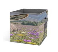 FekiLoot Donkey And Flower Cube Storage Bin Collapsible Storage Bins Large Capacity Fabric Storage Box Cubes Organizer with Dual Handles Baskets for Organizing Clothes Blankets