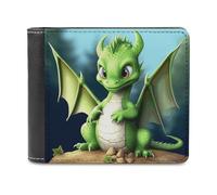 FekiLoot Dragon Cute Wallet Large Capacity Slim Bifold Wallet with Multiple Card Slots PU Leather Men Purse