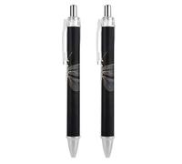 FekiLoot Dragonfly Black Ballpoint Pens Retractable Black Ink Ballpoint Pens 0.5mm Medium Point Smooth Writing Pattern Pen with Super Soft Grip Cute Work Supplies for Men Women 2 PCS