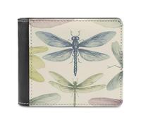 FekiLoot Dragonfly Drawing Wallet Fashionable Slim Leather Wallet with Multiple Card Slots And Hidden Compartments Wallets
