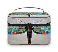 FekiLoot Dragonfly Makeup Bag Large Capacity Travel Cosmetic Bag Lightweight Hand-held Toiletry Bags Portable Cosmetic Pouch Cute Make Up Pouch for Women