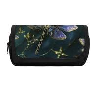 FekiLoot Dragonfly Pencil Case Portable Zipper Large Capacity Pencil Bag Handheld Multi Function Portable Pencil Pouch Organizer for Family Office Supplies