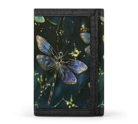 FekiLoot Dragonfly Wallet for Women Men Trifold Wallet Large Front Pocket Wallets Travel Slim RFID Blocking Wallets Coin Purse Credit Card Holder